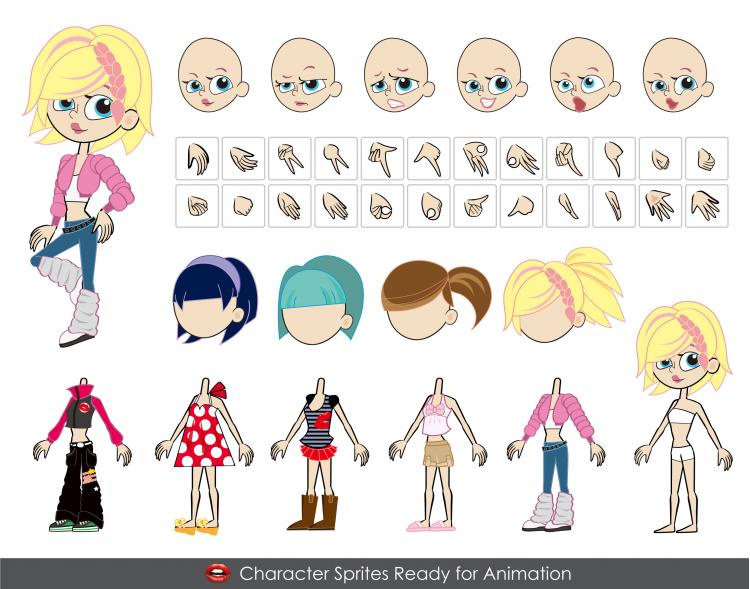 free vector FEMALE Vector Characters - .ai &.eps formats